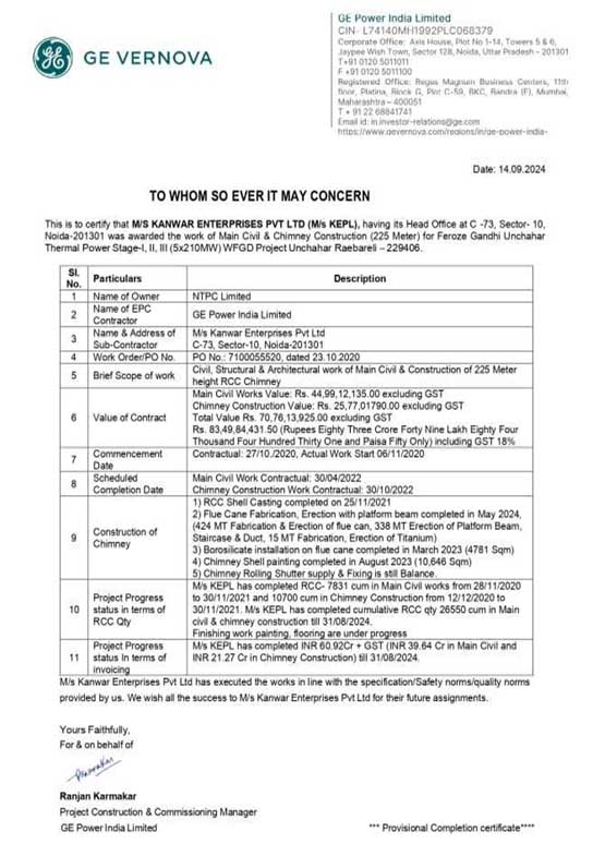 Work Completion Certificate-GE