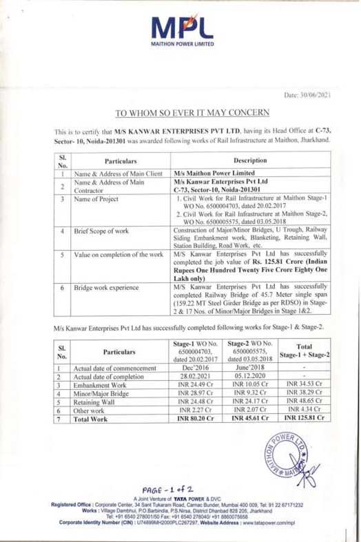 Work Completion Certificate-MPL